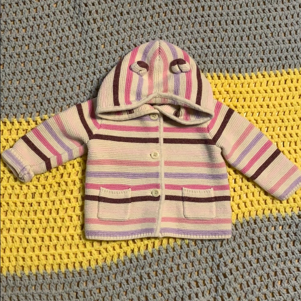 Baby Gap Pink/Purple/Cream Teddy Sweater